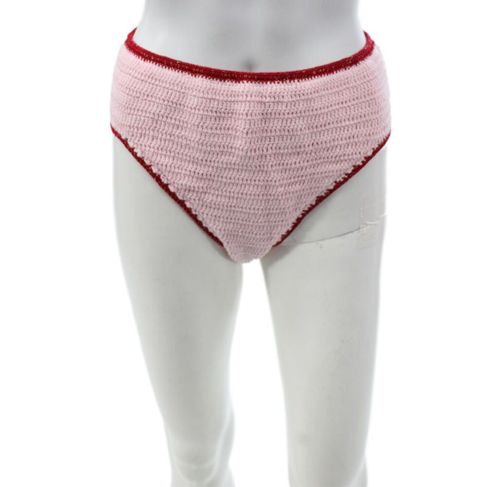 Maiyo Womens Swimsuit Bottoms Pink 100% Cotton Solid Boho Size M